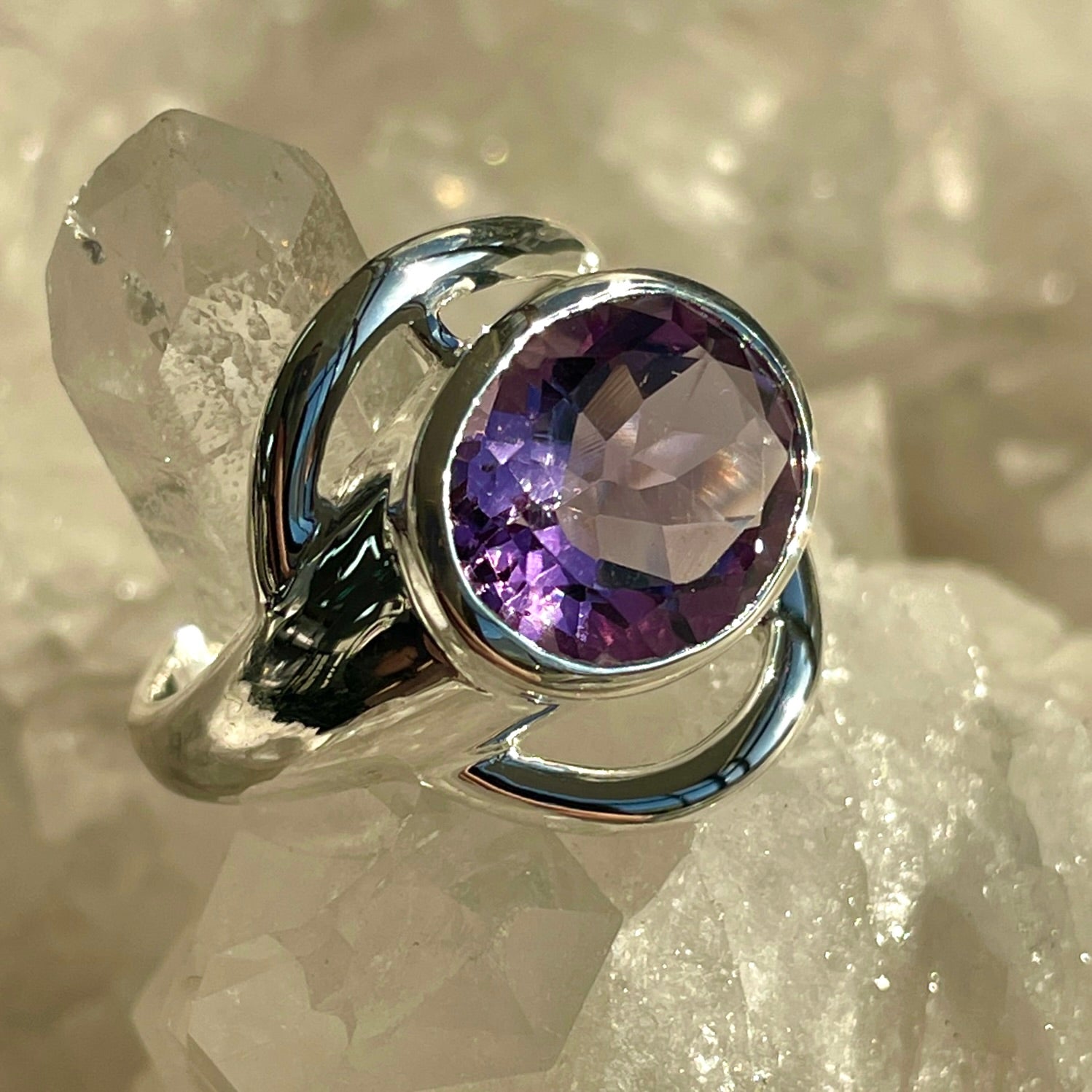 Amethyst Sterling Silver Ring - SR1 Amethyst Sterling Silver Ring - SR1